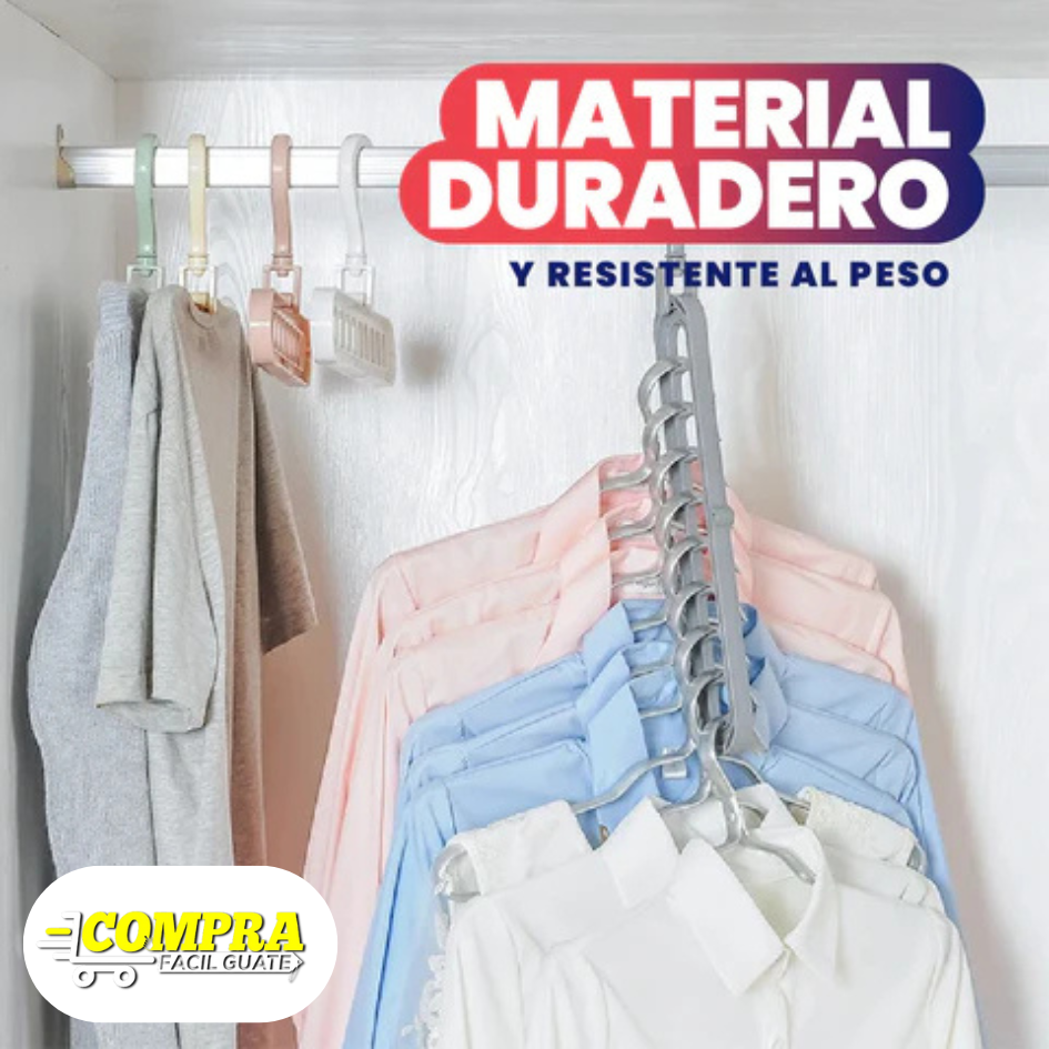 KIT x10 COLGADORES DE ROPA 9 en 1 – ¡Ahorra Espacio y Organiza Fácilmente!+ENVIO GRATIS