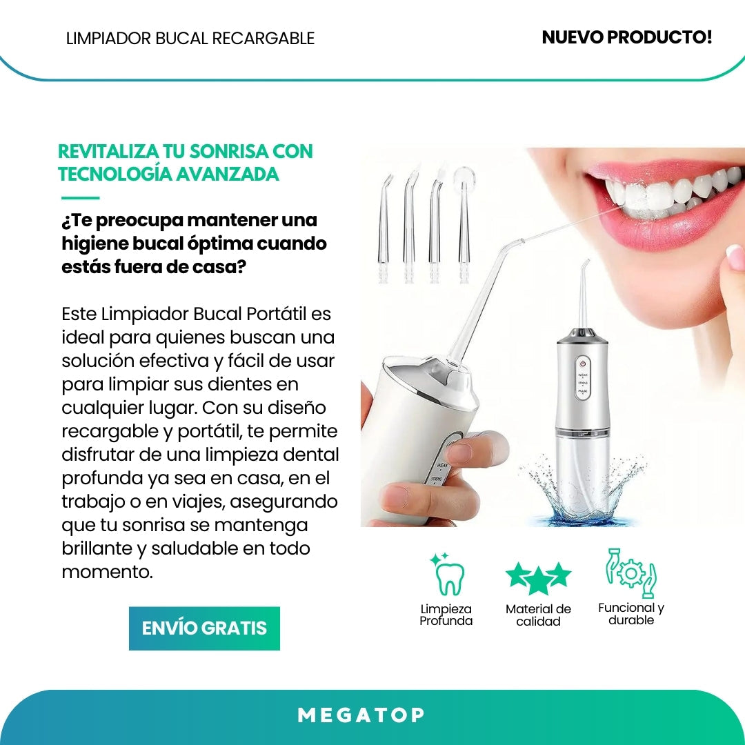 AquaDent® Irrigador Bucal Recargable